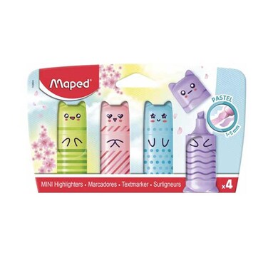 Maped Highlighters Mini Pastel 4 Pieces
