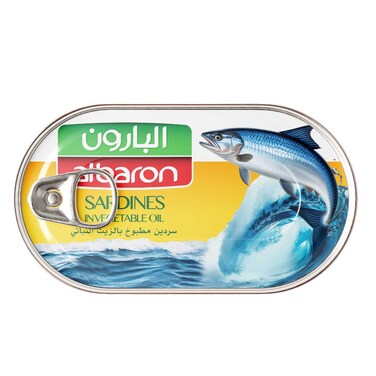 البارون سردين بالزيت النباتي 125 غرام