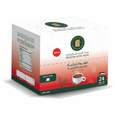 بيت البن البرازيلي قهوة تركية وسط خلطة اردنية 7 غرام عدد 24