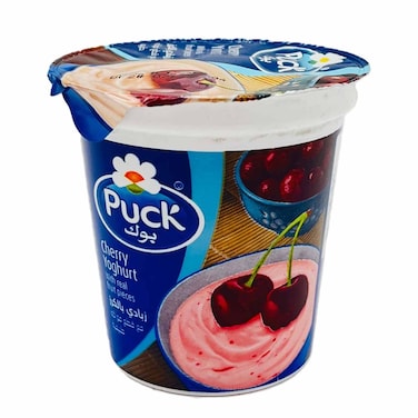 Puck Yoghurt Cherry Flavour With Real Fruit Pieces 150 Gram