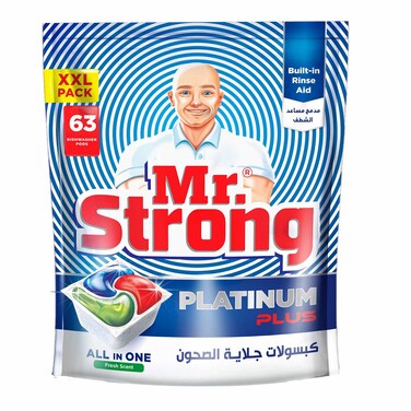 Mr Strong Dishwasher Pods Platinyom Plus 63 Tabs