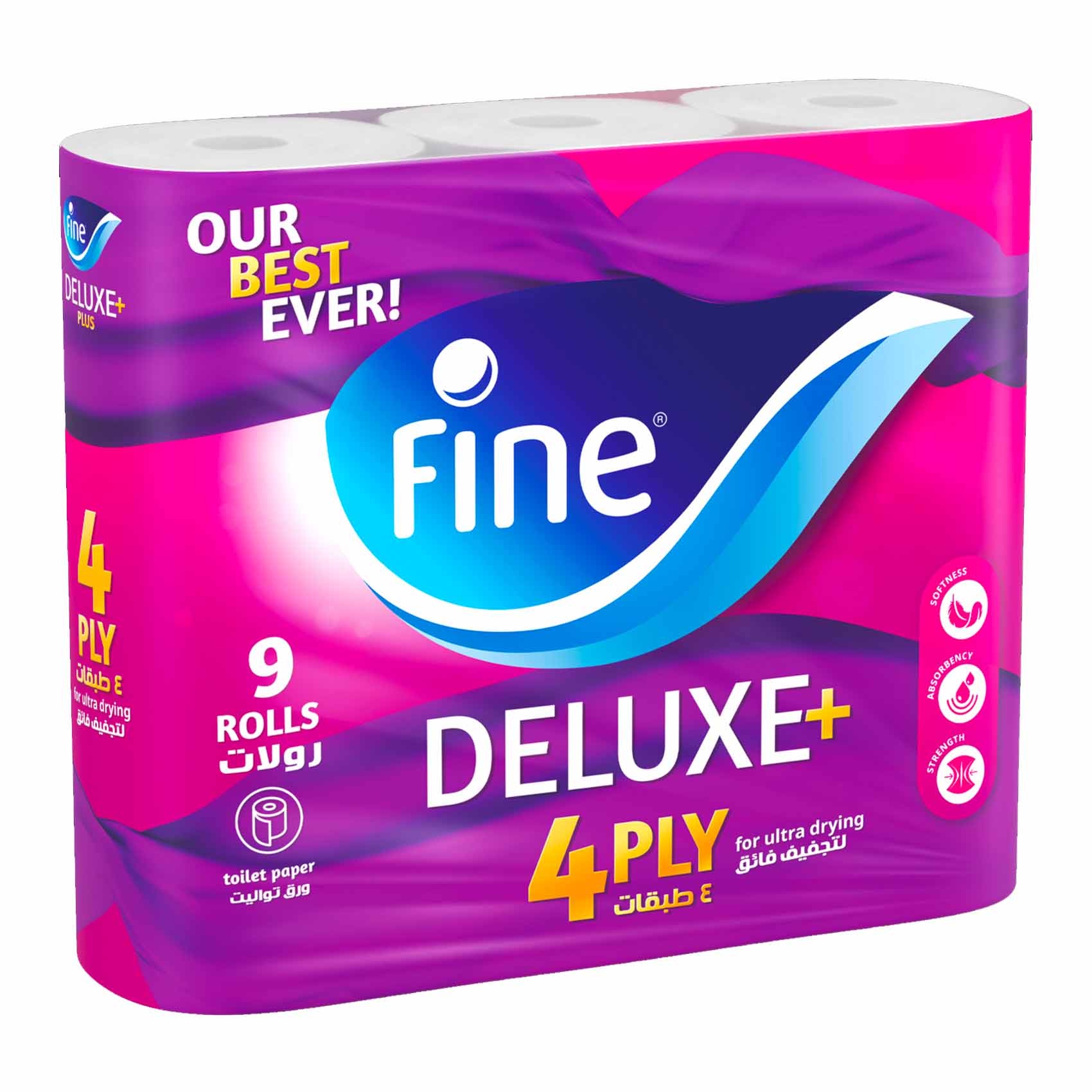 Fine Toilet Papper Deluxe 4Ply 9 Roll product thumbnail 2
