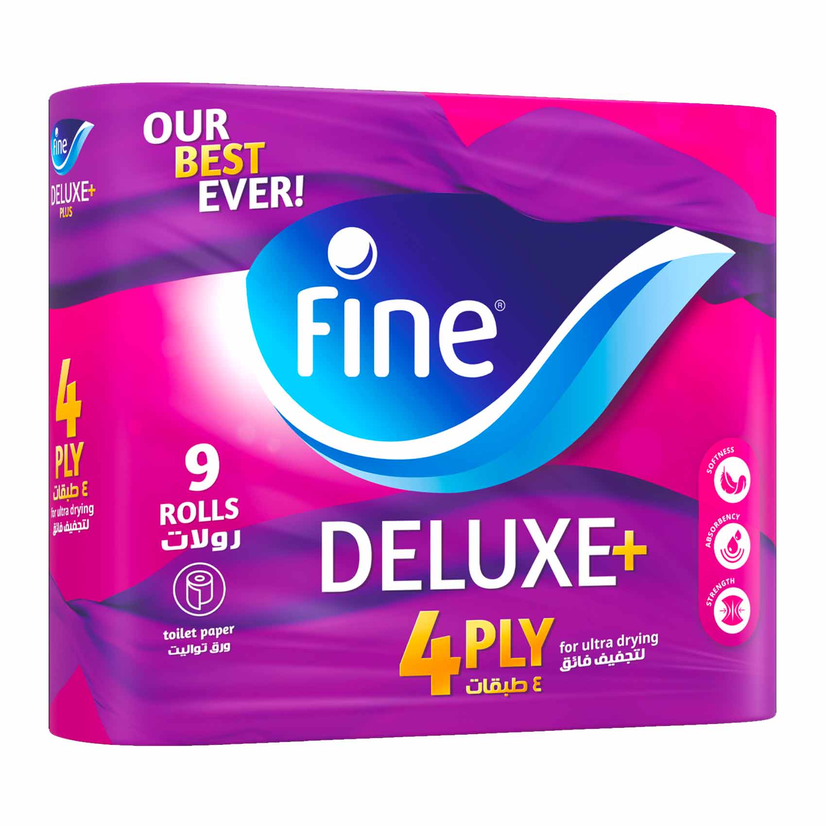 Fine Toilet Papper Deluxe 4Ply 9 Roll product thumbnail 3