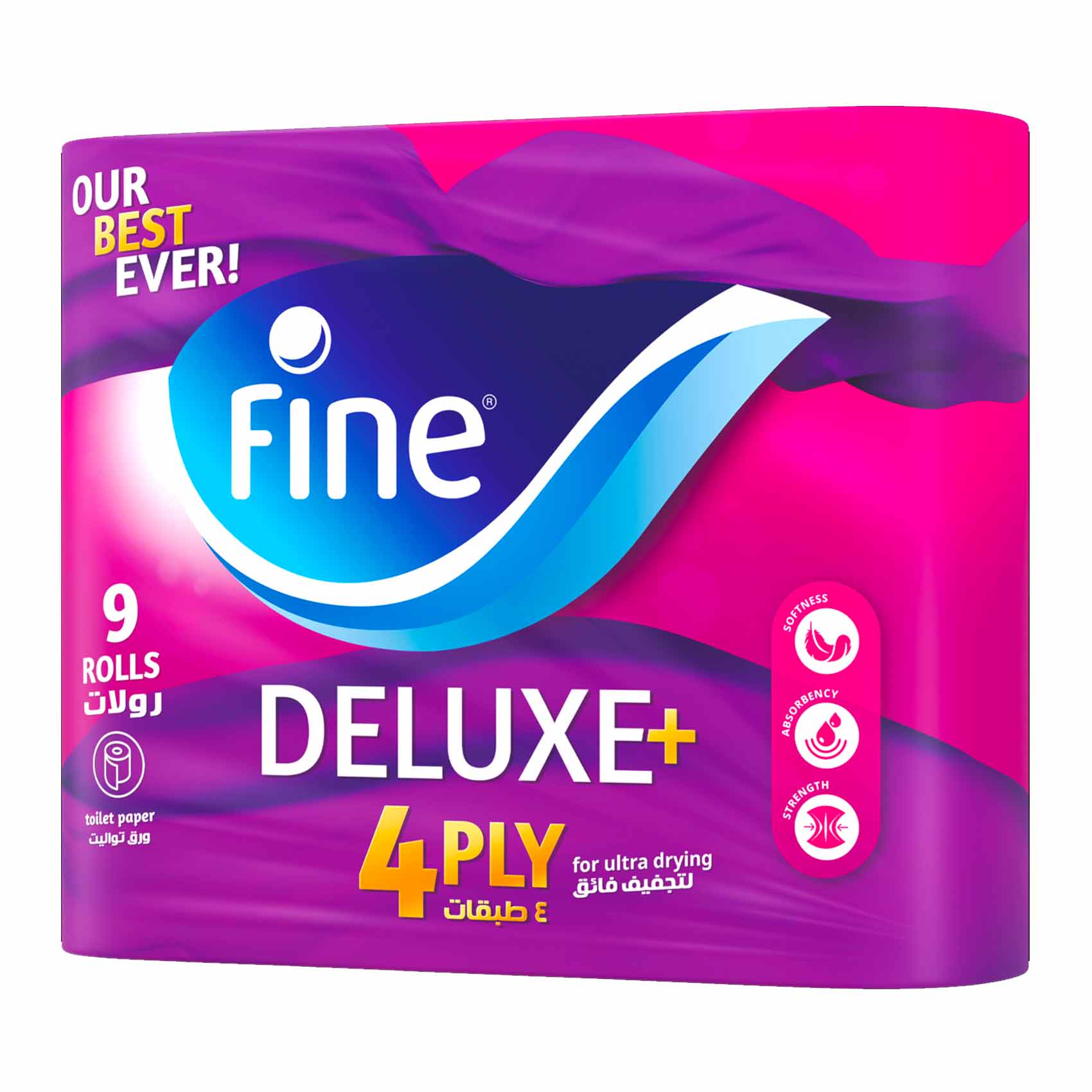Fine Toilet Papper Deluxe 4Ply 9 Roll product thumbnail 4