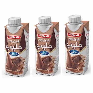 حموده حليب بنكهة الشكولاتة 250 مل عدد 3