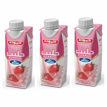 Hammoudeh Milk Strawberry Flavor 250Ml 3 Pieces