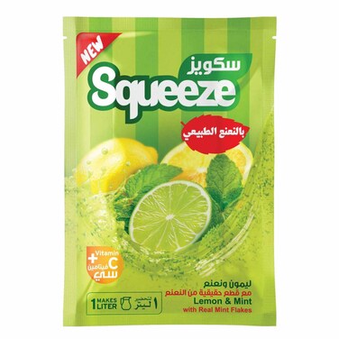 سكويز مسحوق شراب فوري بنكهة ليمون و نعنع 25 غرام