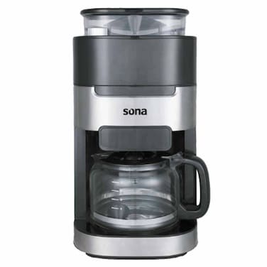 سونا محضرة قهوة موديل SCM1025 مع مطحنة سعة 1.5 لتر لون أسود