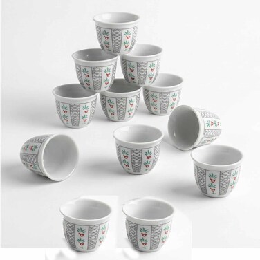 Cawa Traditional Cups With Arabic Pattern 12 Pieces