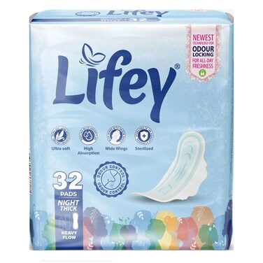 Lifey Women Pads Night Thick 32 Pads