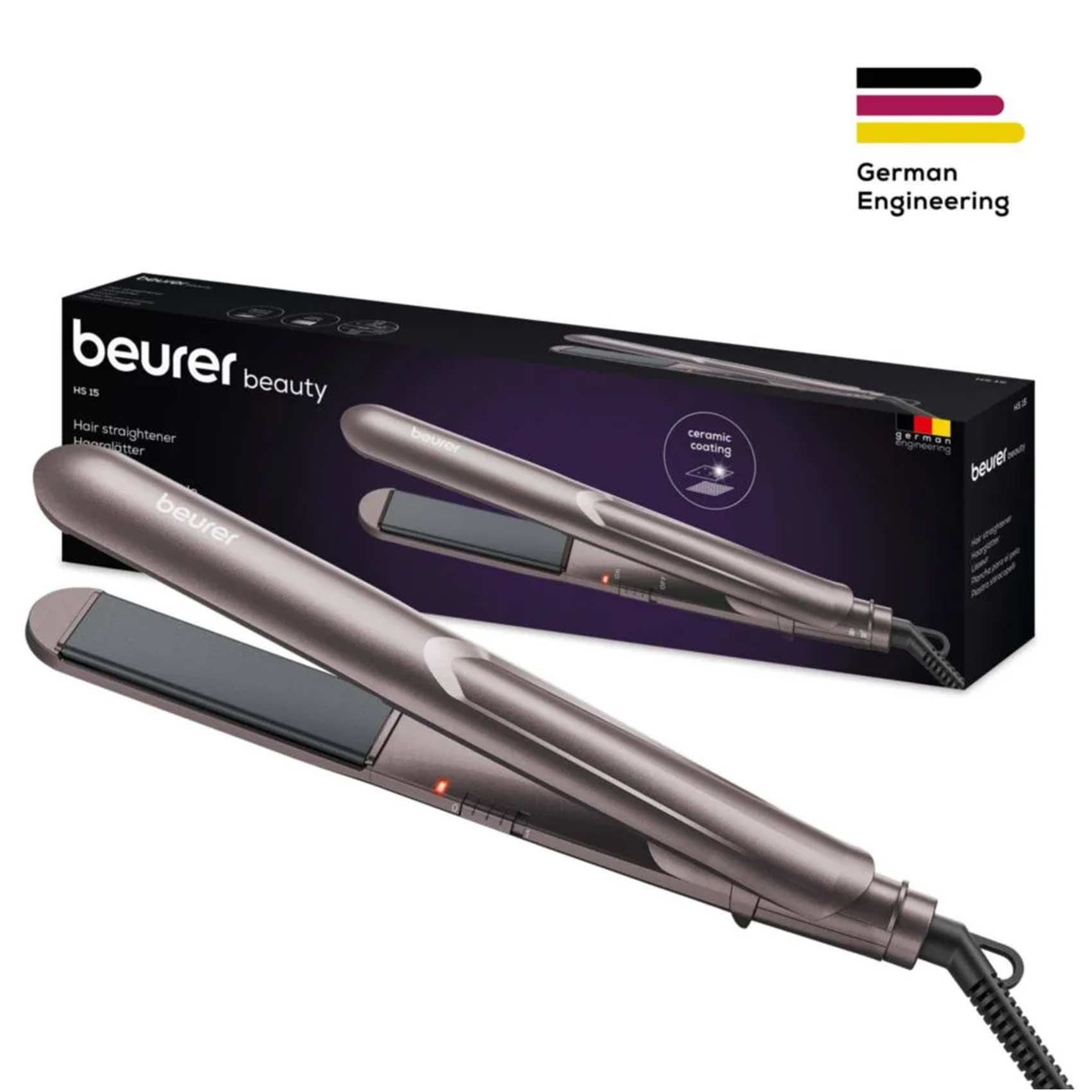 Beurer HS15 Ceramic Hair Straightener Pink product thumbnail 2