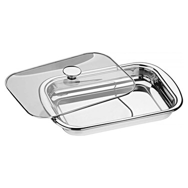 TRAMONTINA ROAST PAN W/GLS LID 34CM