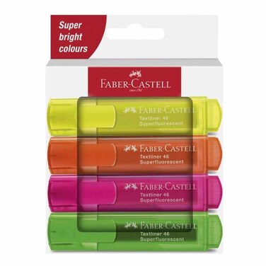 Faber-Castell Highlighter Textliner 46 Superfluorescent Cardboard Set 4 Pieces
