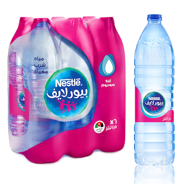 نستله مياه بيور لايف 1.5 لتر 6 حبات