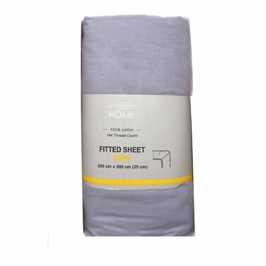 La Collection Fitted Sheet King Size 200 x 200 Cm Gray Color