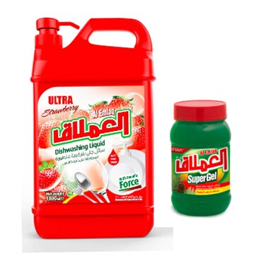 العملاق سائل جلي برائحة الفراولة 1800 ملل + جل 1 كغم