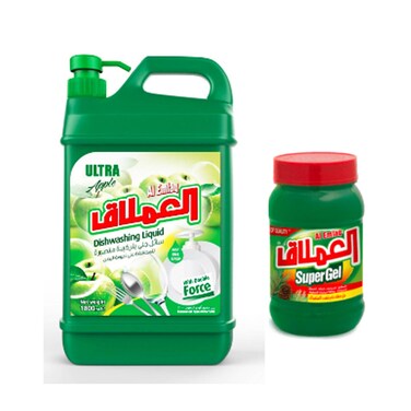 العملاق سائل جلي برائحة التفاح 1800 ملل + جل 1 كغم