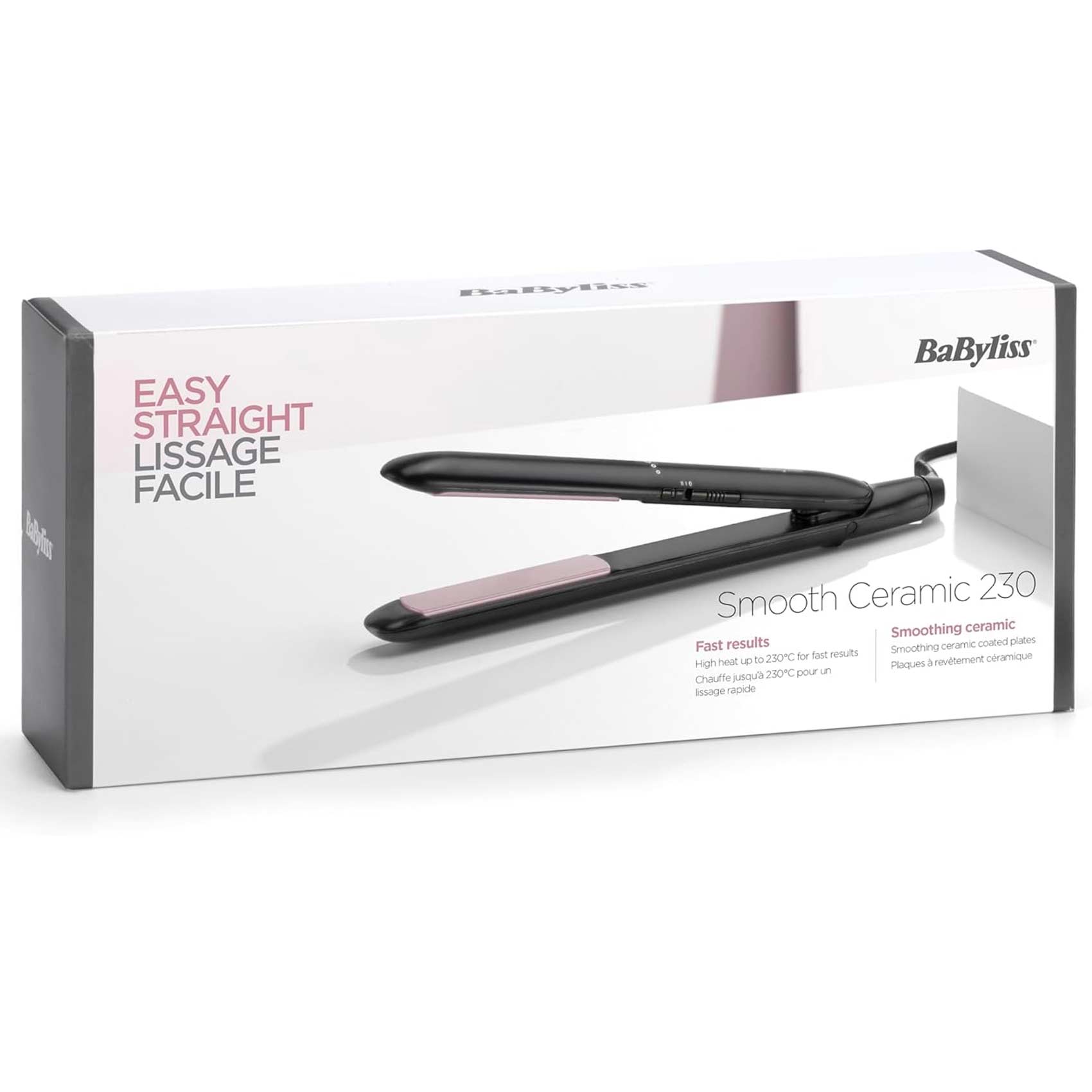 BaByliss ST241SDE Smooth Ceramic Hair Straightener Fast Heat For All Hair Types Black product thumbnail 4