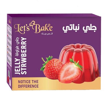 لتس بيك جلي نباتي فراولة 340 غرام