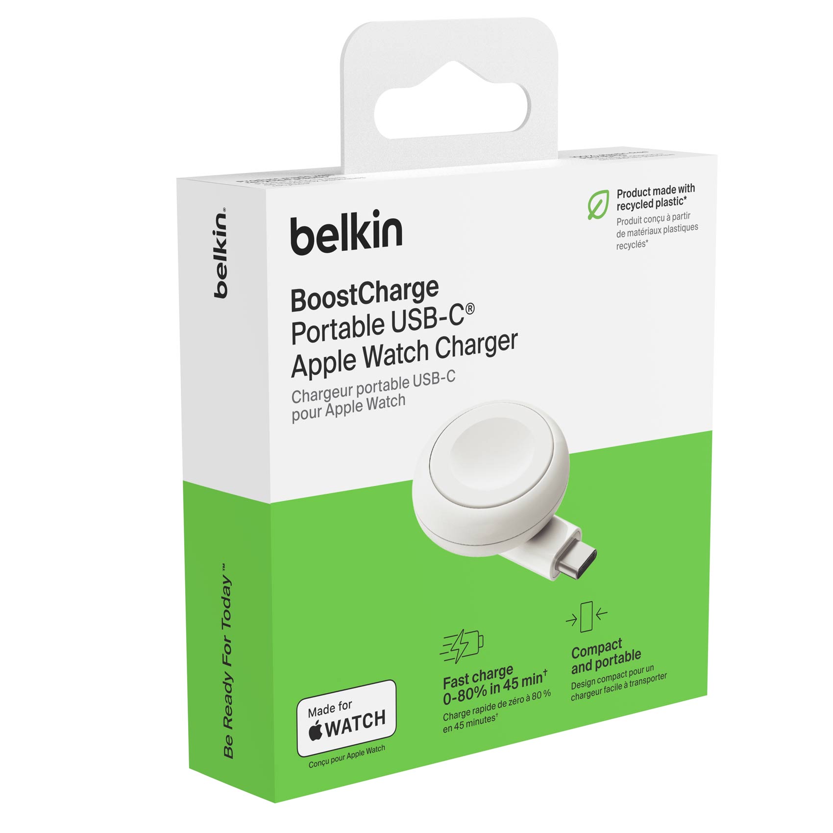 Belkin Portable Charge USB-C For Apple Watch Model WIZ022GLWH-B1 White product thumbnail 2