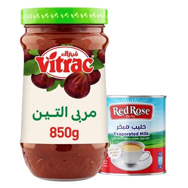 فيتراك مربى التين 850 غرام + ريد روز حليب مبخر 170 غرام 
