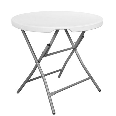 Mintra Plastic Round Folding Table 80x74 Cm White