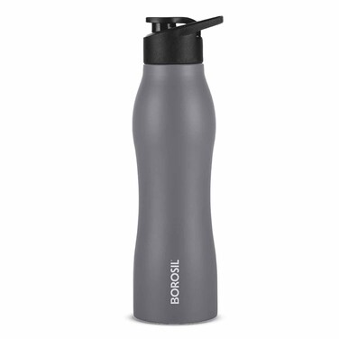 Borosil Hydra Grip Go Stainless Steel Water Bottle 950 Ml Grey