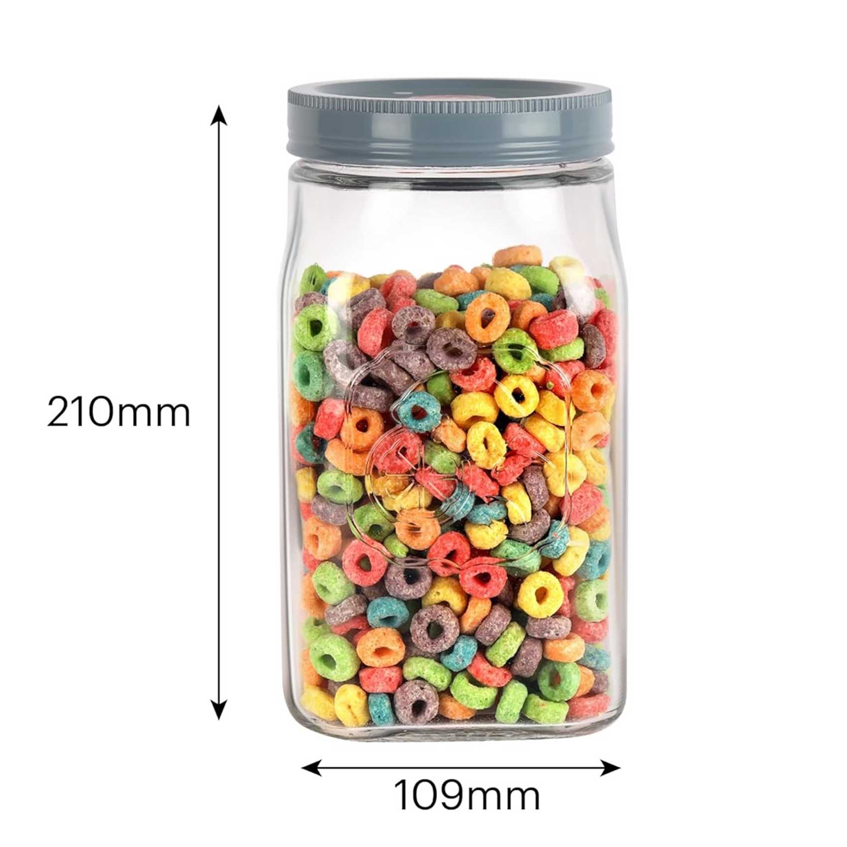Cello Classic Glass Storage Jar 2000 Ml Grey product thumbnail 3