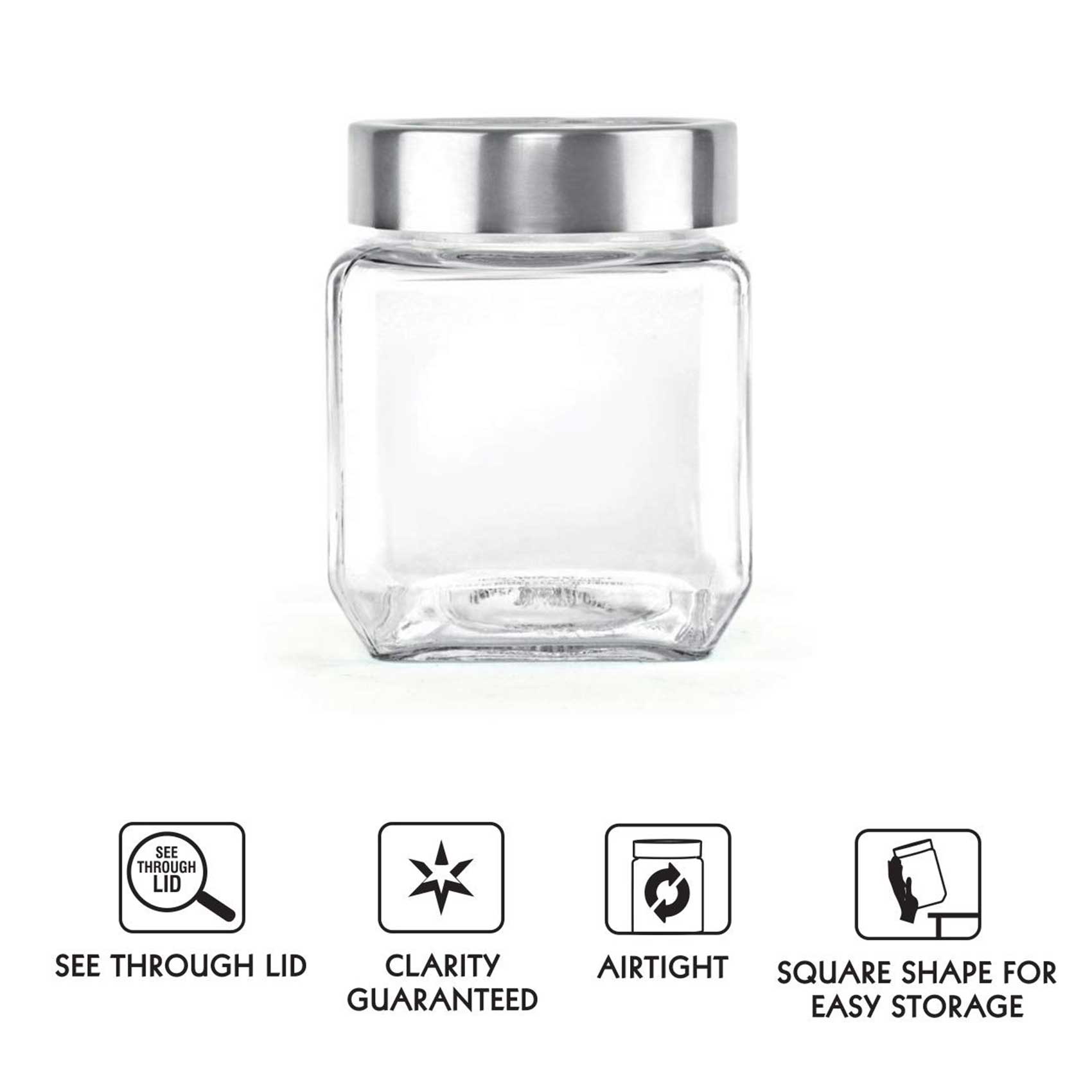 Cello Fresh Qube Glass Storage Jar 580 Ml product thumbnail 2
