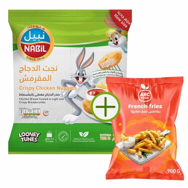 نبيل نجت الدجاج المقرمش 750 غرام + اي بي سي بطاطا مجمدة 900 غرام