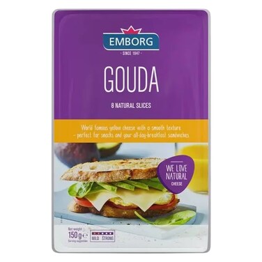 Emborg Gouda Sliced Cheese, 150 Gram
