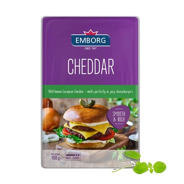 Emburg Sliced​ Cheddar Cheese 150 Gram