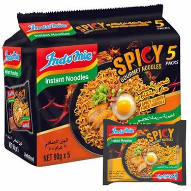 Indomie Spicy Curry Fried Noodles 90 Gram 5 Pieces