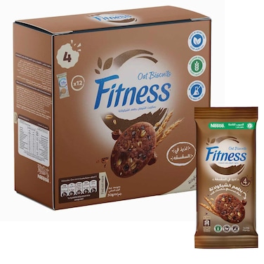 Nestle Fitness Oat Biscuits Chocolate Flavor 30 Gram 12 Pieces