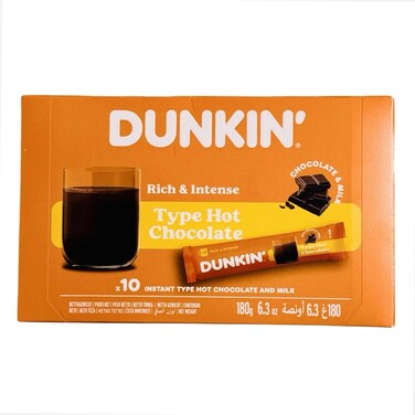 DUNKIN CHOCOLATE MIX 10 SACHETS180G