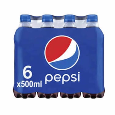 Pepsi Carbonated Soft Drink PET Bottle Shrink Pack 500 Ml 6 Pieces