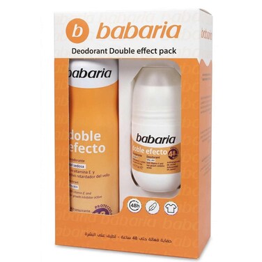 Babaria Deodorant Double Effect Pack 200 Ml + Babaria Roll On 50 Ml 