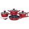 Diamond Cooking Set 20+24+18 Cm + Pan 24 Cm 8 Pieces Red Color 