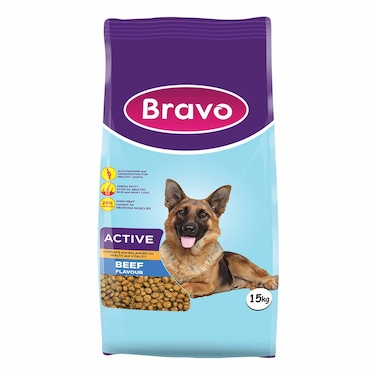 Bravo Beef Flavour Active Dog Food 15Kg