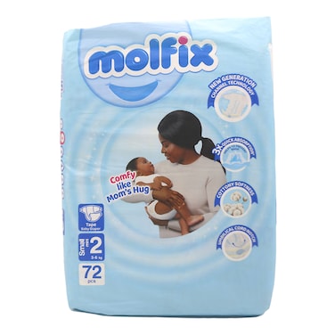 Molfix Diapers 3D 3Kg-6Kgs Small 72 Pieces