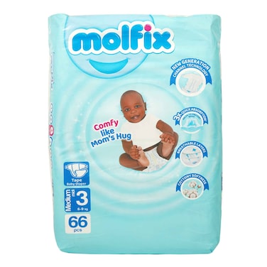Molfix Midi Diapers 3D 6 Kg-9Kgs Medium 66 Pieces