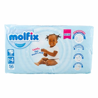 Molfix Diapers 3D 9.1Kg-15Kgs Large 56PC