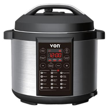 Von Vscp60Mmx Electric Pressure Cooker 1000 Watts Black And Grey 6L
