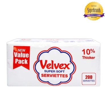 Velvex Serviettes 200 Value Pack
