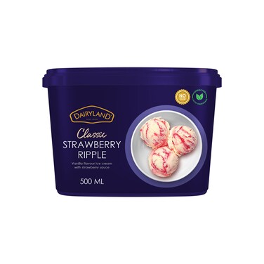 Dairyland Vanilla Strawberry Ripple Ice Cream Jumbo 500ml