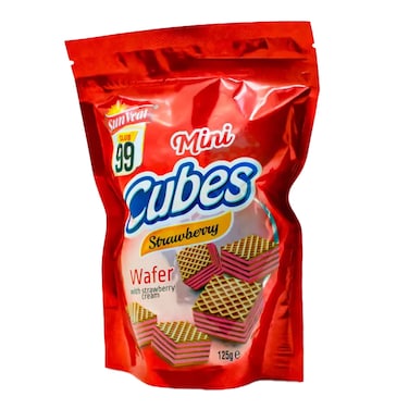 Sunveat Strawberry Wafers 125g