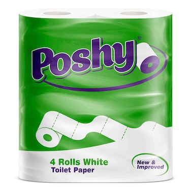 Poshy Economy Toilet Tissue Roll 4 Pack