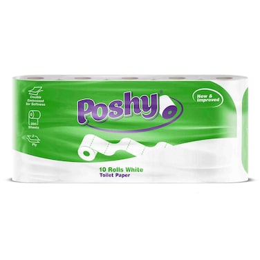 Poshy Economy Toilet Tissue Roll 10 Pack