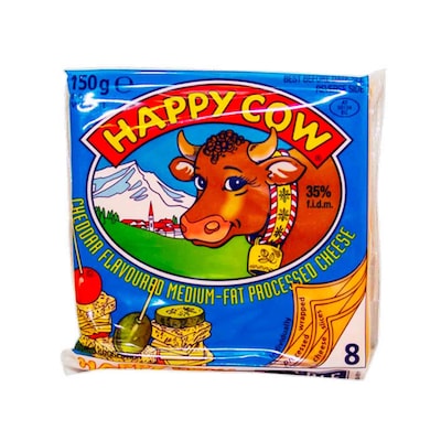 Happy Cow Cheddar 8 Cheese Slices 150G