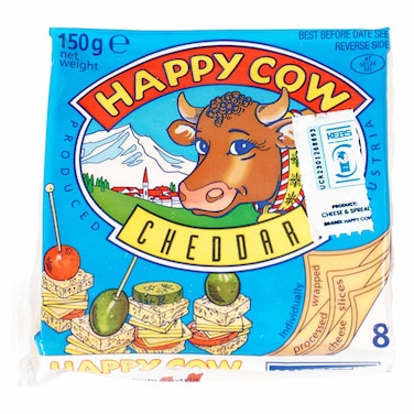 Happy Cow Cheddar 8 Cheese Slices 150G